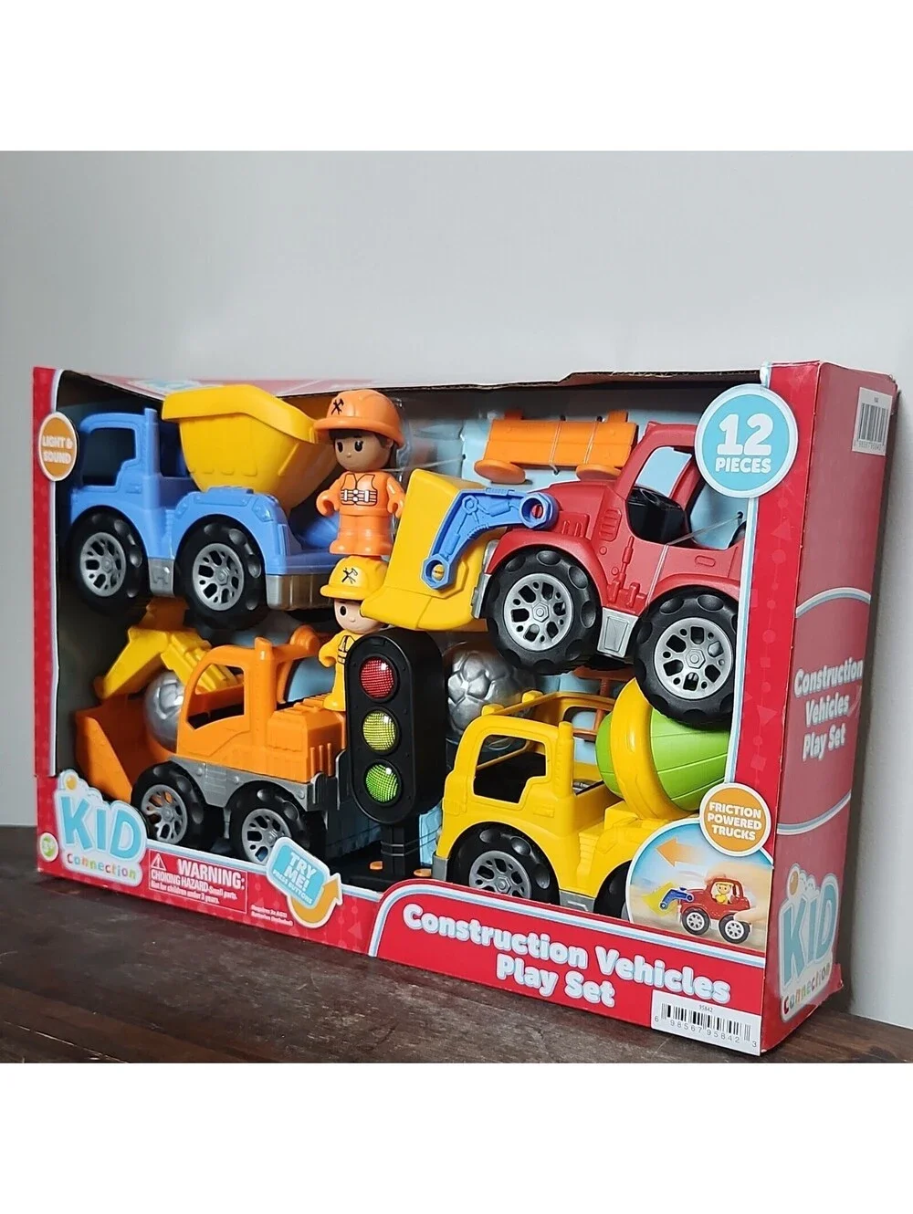 KID Connection 12-Pc Construction Vehicles Play Set Lights & Sounds Friction